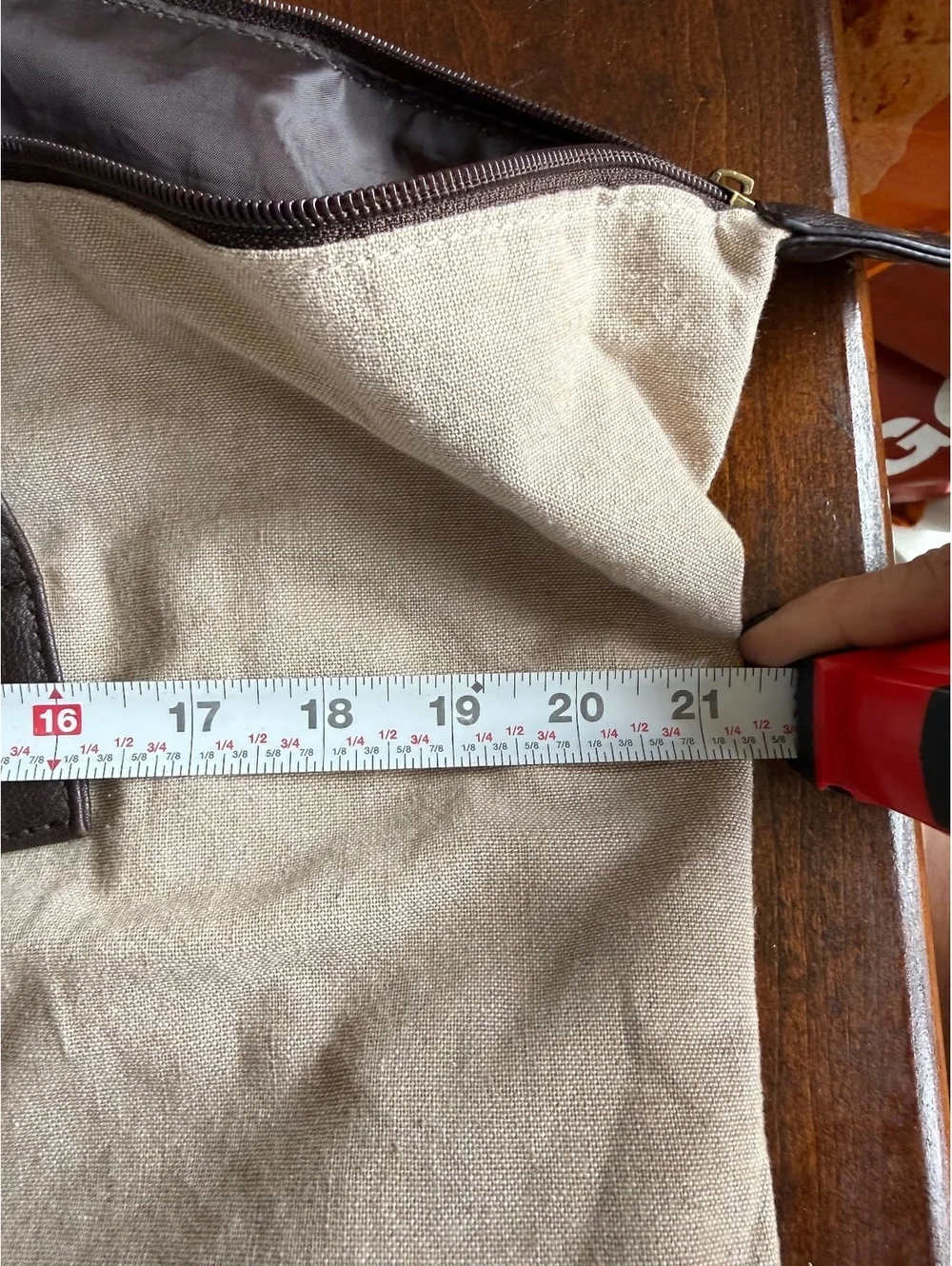 John Varvatos Large Canvas and Leather Tote Bag